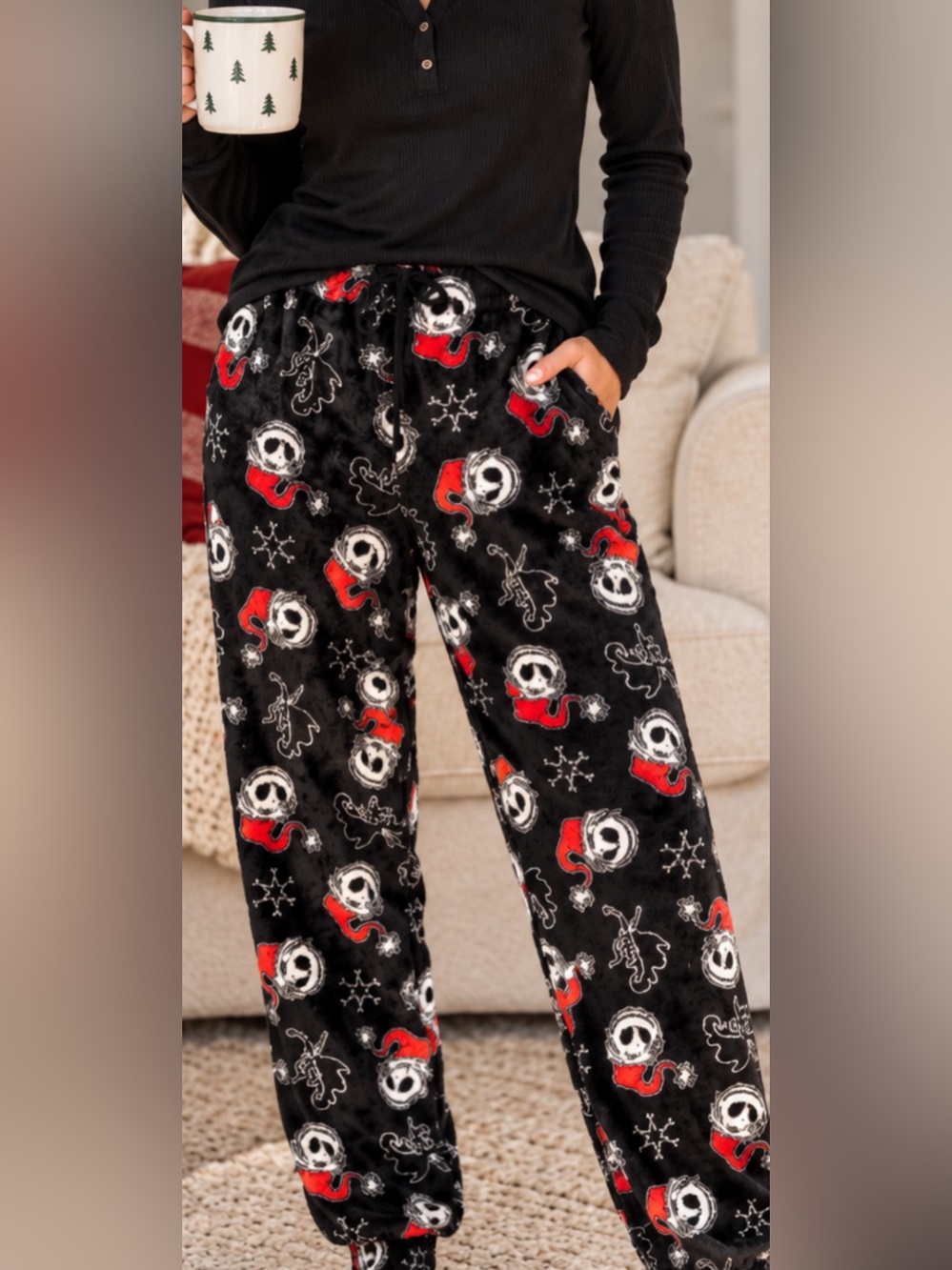 Nightmare Before Christmas Fleece Lounge Pajama Pants Joggers. Women’s Sz-S